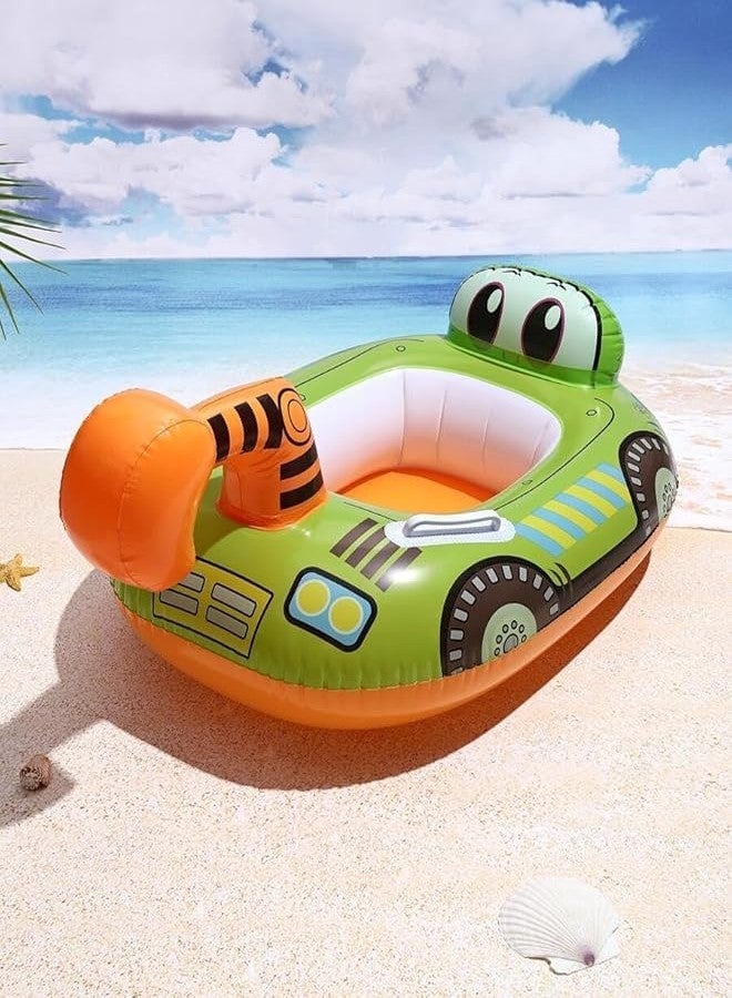 SOLDRIGHT SHOP Bulldozer Pool Ring for Kids | Sturdy Inflatable Float with Playful Bulldozer Design | Great for Summer Pool Fun | Ideal for Ages 1-6, Safe & Comfy Water Toy (1 Pcs.e) - Image 2
